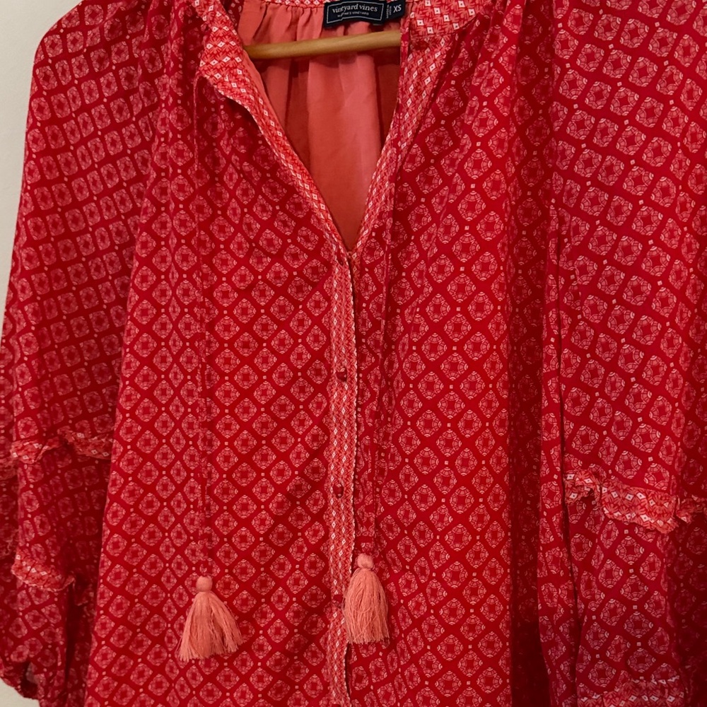 Vineyard Vines Tile Dress In Chelsea Geo Red - Picture 3 of 9
